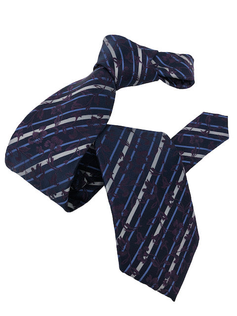 DMITRY Men's Purple Patterned Italian Silk Tie