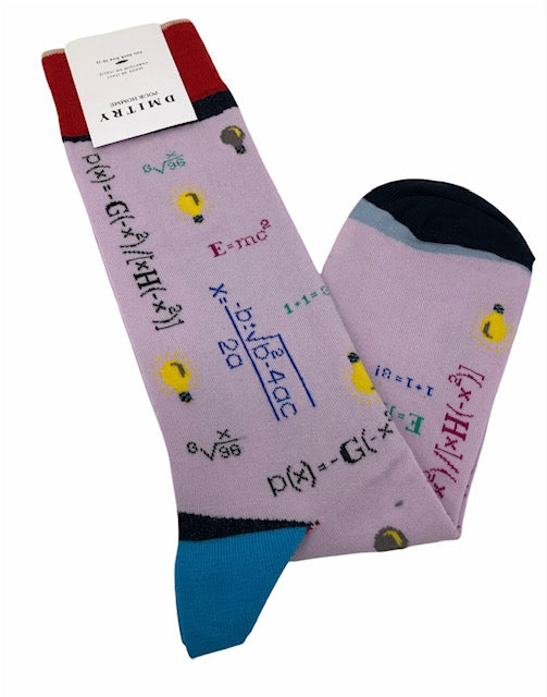 DMITRY "Math" Patterned Made in Italy Mercerized Cotton Socks
