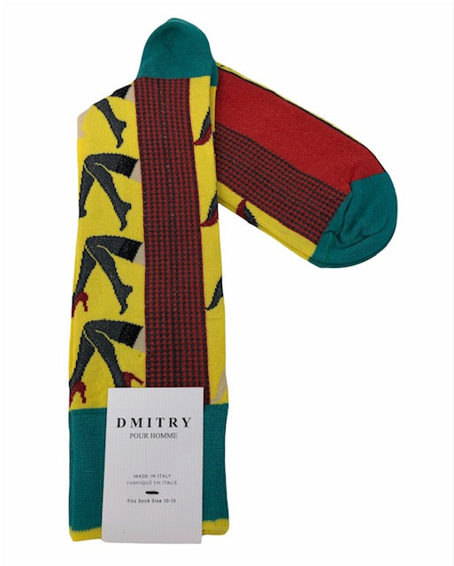 DMITRY "Legs" Patterned Made in Italy Mercerized Cotton Socks