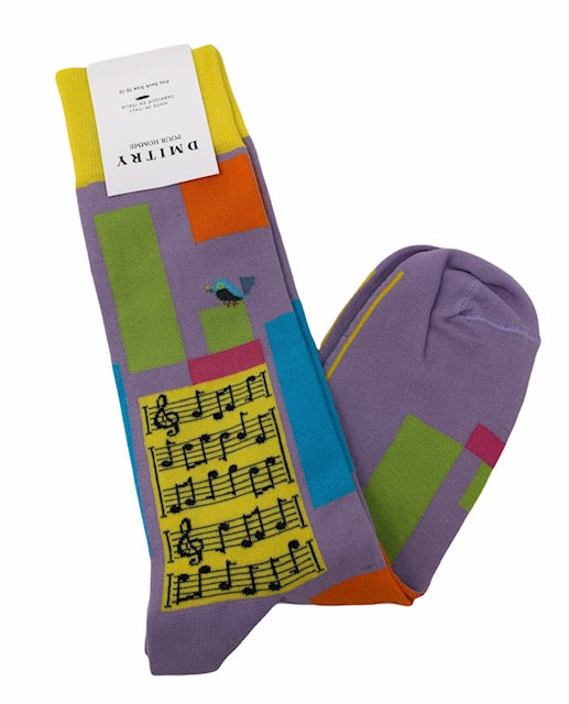 DMITRY "Symphony" Patterned Made in Italy Mercerized Cotton Socks
