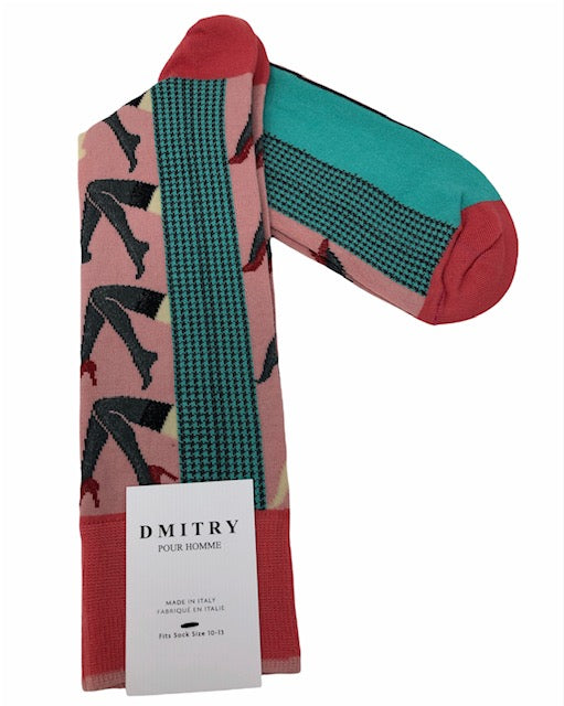 DMITRY "Legs" Patterned Made in Italy Mercerized Cotton Socks