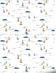 DMITRY Men's "Sailing" Mandarin Collar Cotton Long Sleeve Shirt (Online Exclusive)
