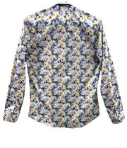 DMITRY Italian Multi-Color Patterned Cotton Men's Long Sleeve Shirt (Online Exclusive)