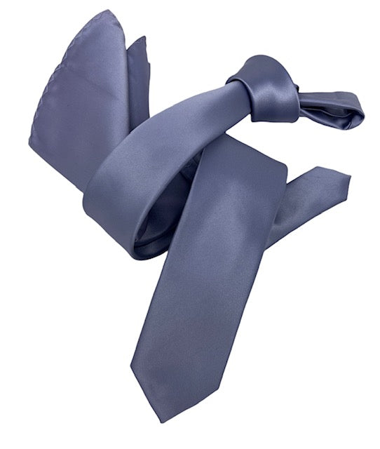 Dmitry Men's Solid Lavender Italian Silk Skinny Tie & Pocket Square Set