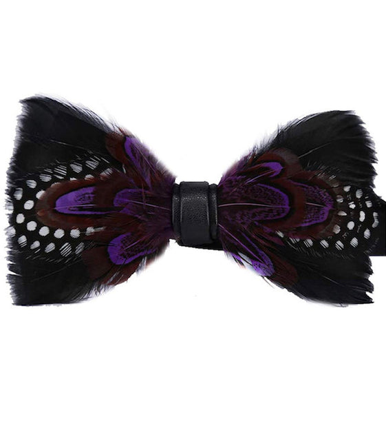 Handmade Feather Patterned Pre Tied Bow Tie Dmitry Ties 5001