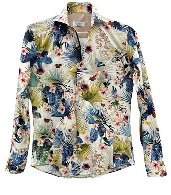 Dmitry Men's Italian Patterned Cotton Long Sleeve Shirt (Online Exclusive) XL 17-17.5 34/35 Dmitry Men's Italian Patterned Cotton Long Sleeve Shirt (Online Exclusive) XL 17-17.5 34/35