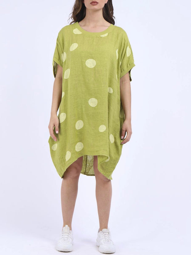 DMITRY Women's Made in Italy Lime Green Polka Dot Linen Tunic – Dmitry Ties
