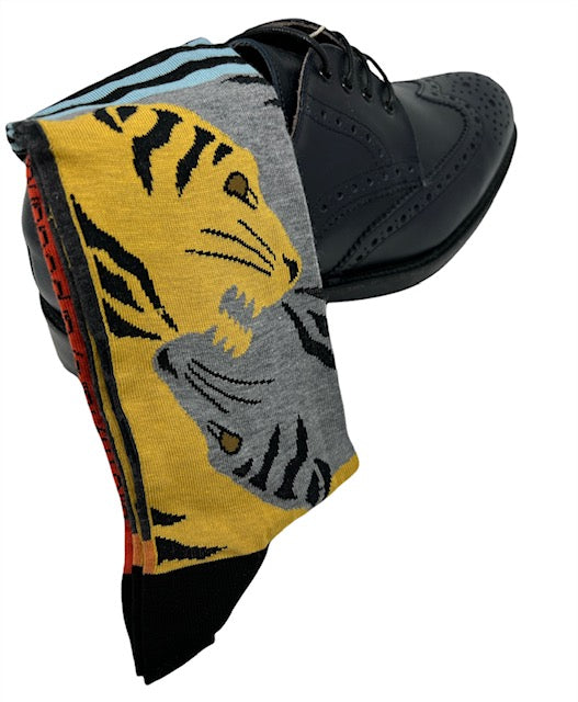 DMITRY "Bite My Tail" Patterned Made in Italy Mercerized Cotton Socks