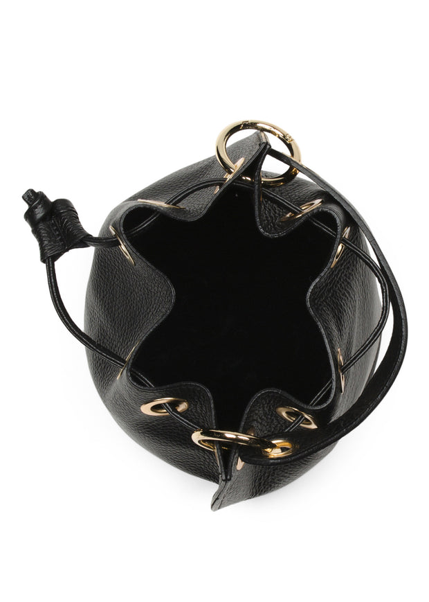 Women's Made in Italy Leather Black Crossbody Bag